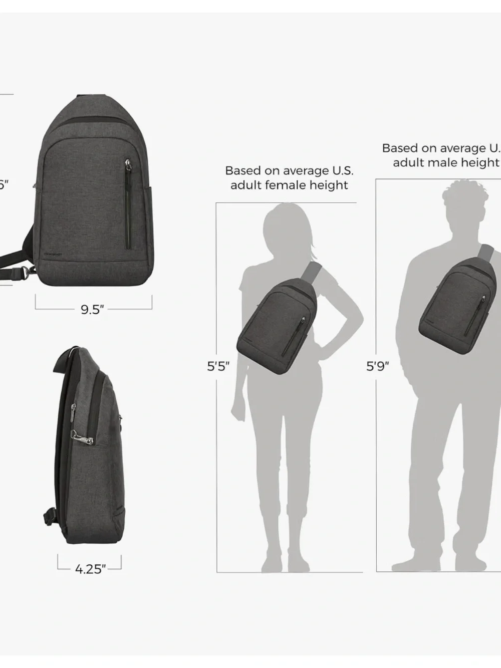 Travelon Black Sling Backpack